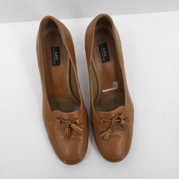 APC tan tasseled oxford heel leather shoe women Paris A.P.C. 41 10 - Picture 5 of 8